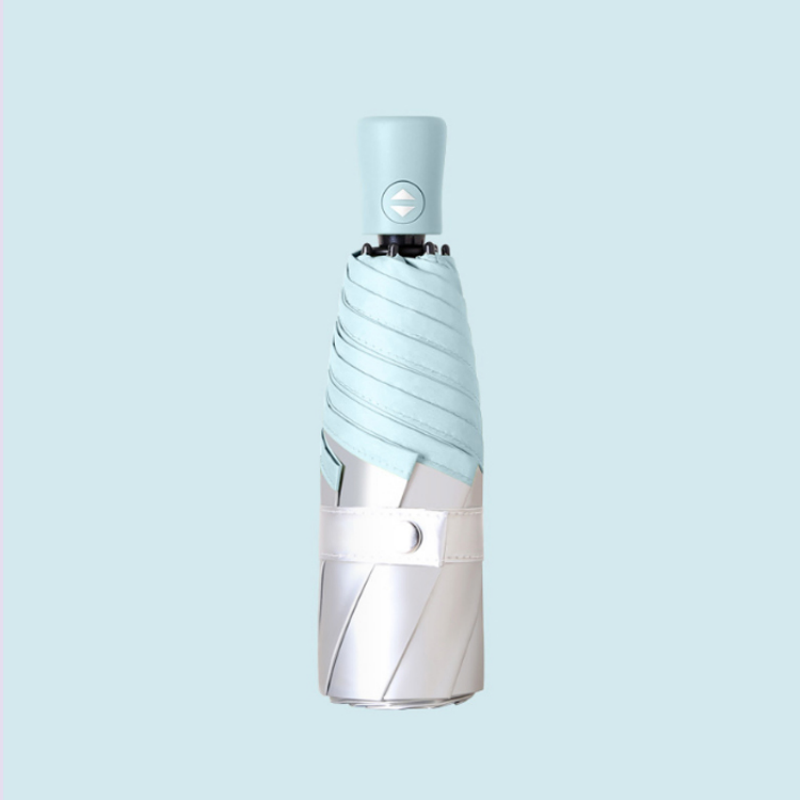 Hengdun fully automatic titanium silver sun umbrella, women's UV protection UPF50 + folding umbrella, macaron fresh color, portable three-fold sun umbrella, strong heat insulation and non-transparent sun umbrella, customizable details Picture