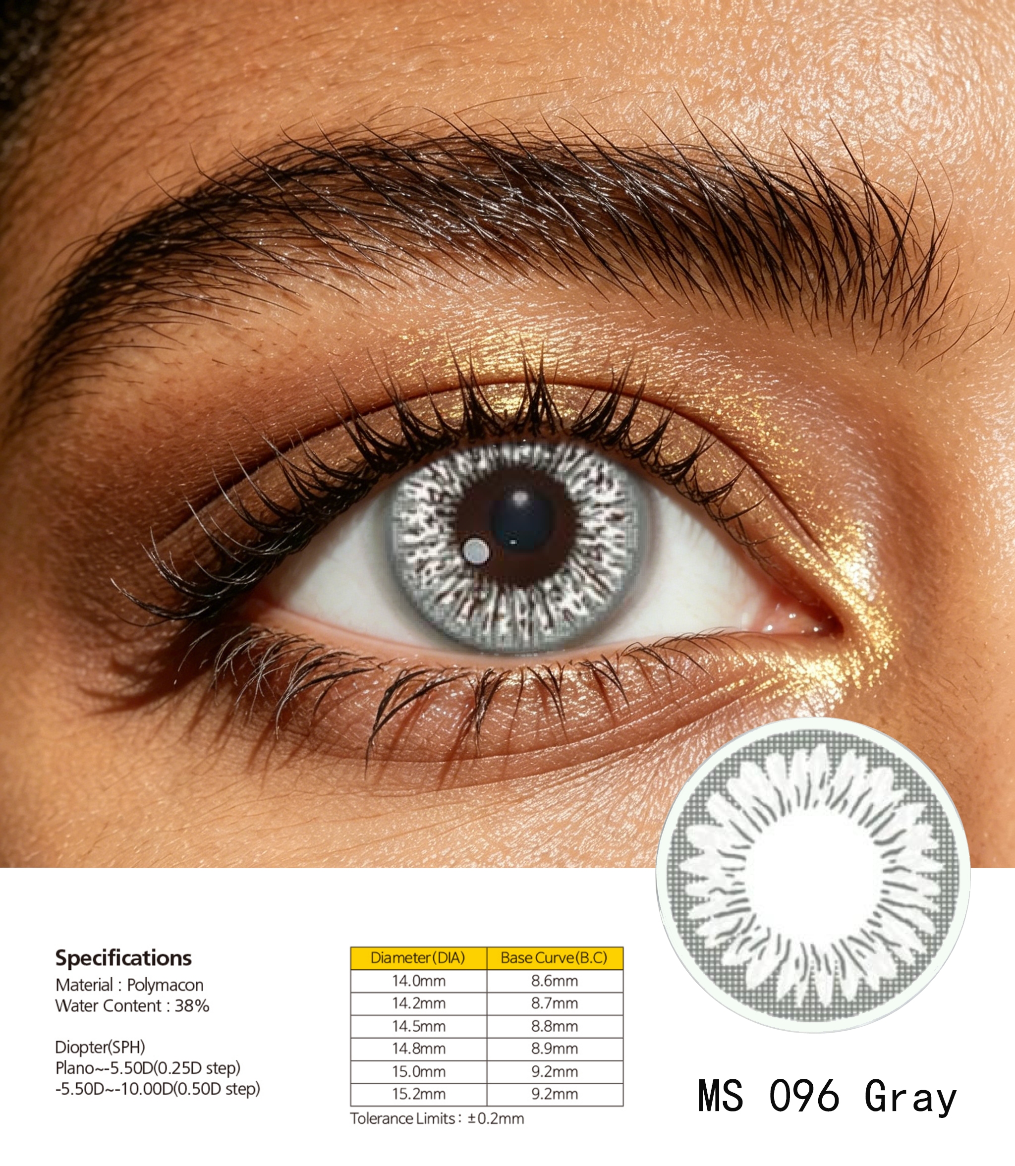 Purple colored contact lenses, natural big eye contact lenses, colored contact corneas Specification image