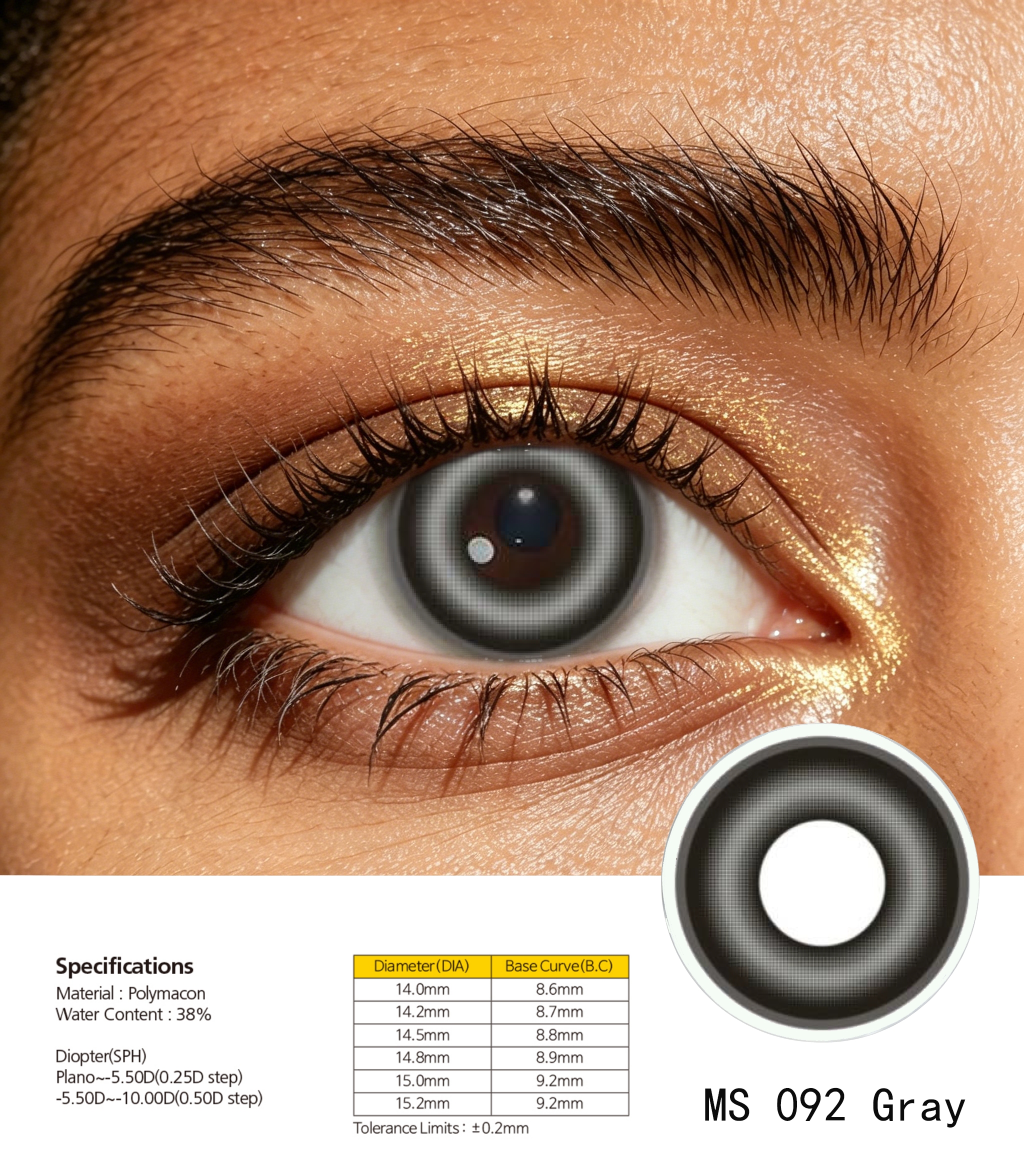 1.67 ultra-thin contact lenses for blue light protection and fatigue resistance details Picture