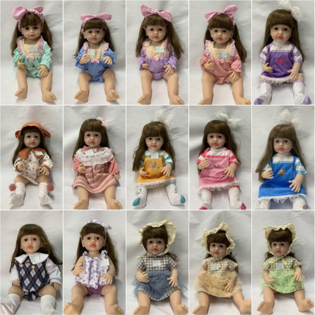 55CM搪胶仿生娃娃 男孩女孩 软胶重生娃娃朵儿可坐可水洗礼品玩具