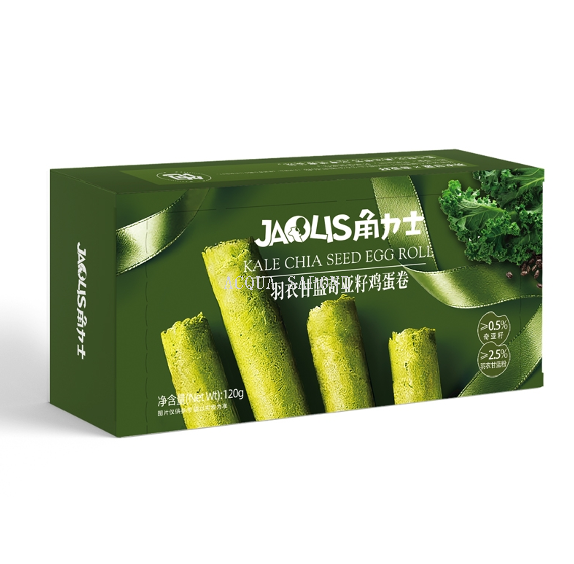 包邮！新品发布 角力士羽衣甘蓝奇亚籽鸡蛋卷120g口感酥脆 伴手礼