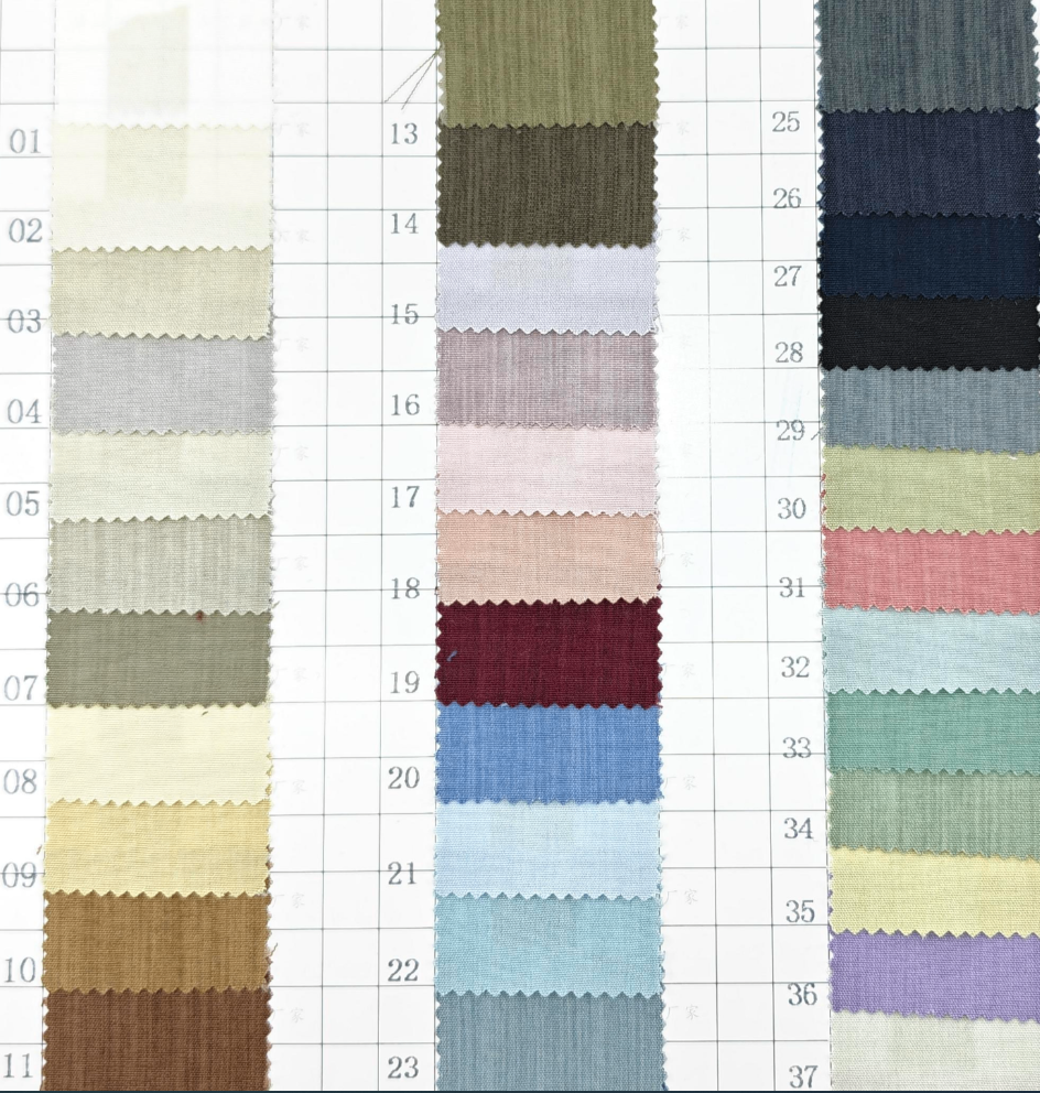 Environmentally friendly RPET two-color cationic fabric, GRS-certified recycled fabric, high-density, wear-resistant, wrinkle-resistant and non-fading. Special for outdoor bags, handbags, school bags, clothing and home textiles, available in stock Item Picture