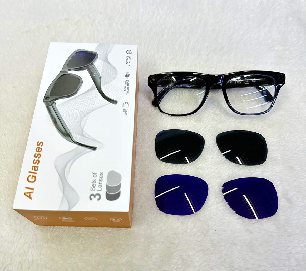 AI smart shooting glasses, ai glasses translation, photo taking, video recording, audio recording, Bluetooth calling, music playing glasses Item Picture