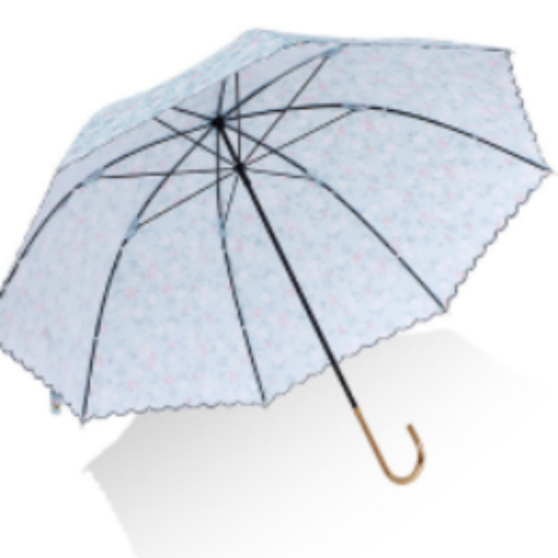 Hengdun Forest series floral lace edge curved hook three-fold umbrella black rubber sun and wind protection umbrella, lightweight and portable, folding UV protection sunshade, multi-color mixed batch, customizable logo, factory stock available for wholesale pic 9