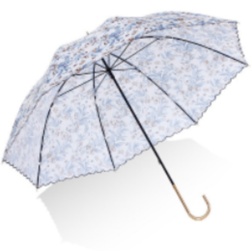 Hengdun Forest series floral lace edge curved hook three-fold umbrella black rubber sun and wind protection umbrella, lightweight and portable, folding UV protection sunshade, multi-color mixed batch, customizable logo, factory stock available for wholesale pic 8