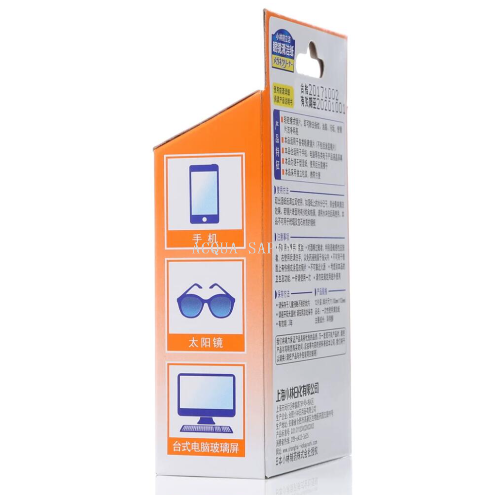 Free shipping! Japanese Kobayashi Kexijie eyeglass cleaning paper 12P fingerprint cleaning paper cloth wipe cleaning wet wipes Specification image