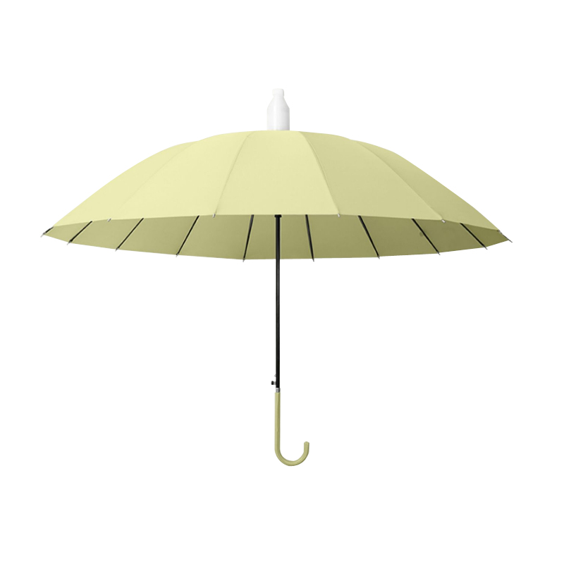 The Hengdun 16-bone reinforced frame wind-resistant macaron-colored leather curved handle long pole umbrella comes with a transparent waterproof cover, won't get your clothes wet, and is a commuting water-resistant straight pole umbrella. Factory stock available for wholesale. Customized logo details Picture