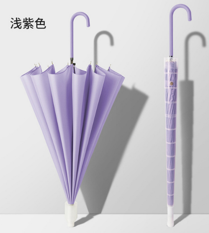 The Hengdun 16-bone reinforced frame wind-resistant macaron-colored leather curved handle long pole umbrella comes with a transparent waterproof cover, won't get your clothes wet, and is a commuting water-resistant straight pole umbrella. Factory stock available for wholesale. Customized logo pic 10