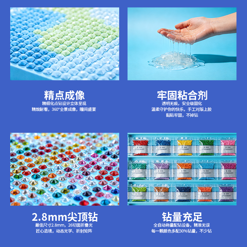 钻石画/MKX型号钻石画/钻石画DIY/5D钻石画/拼豆白底实物图