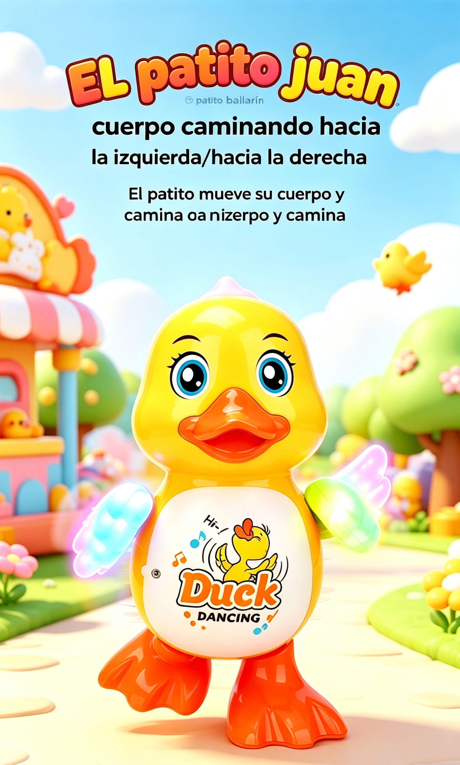 JUGUETE de pato EL patito juan 电动灯光音乐跳舞鸭子新款玩具