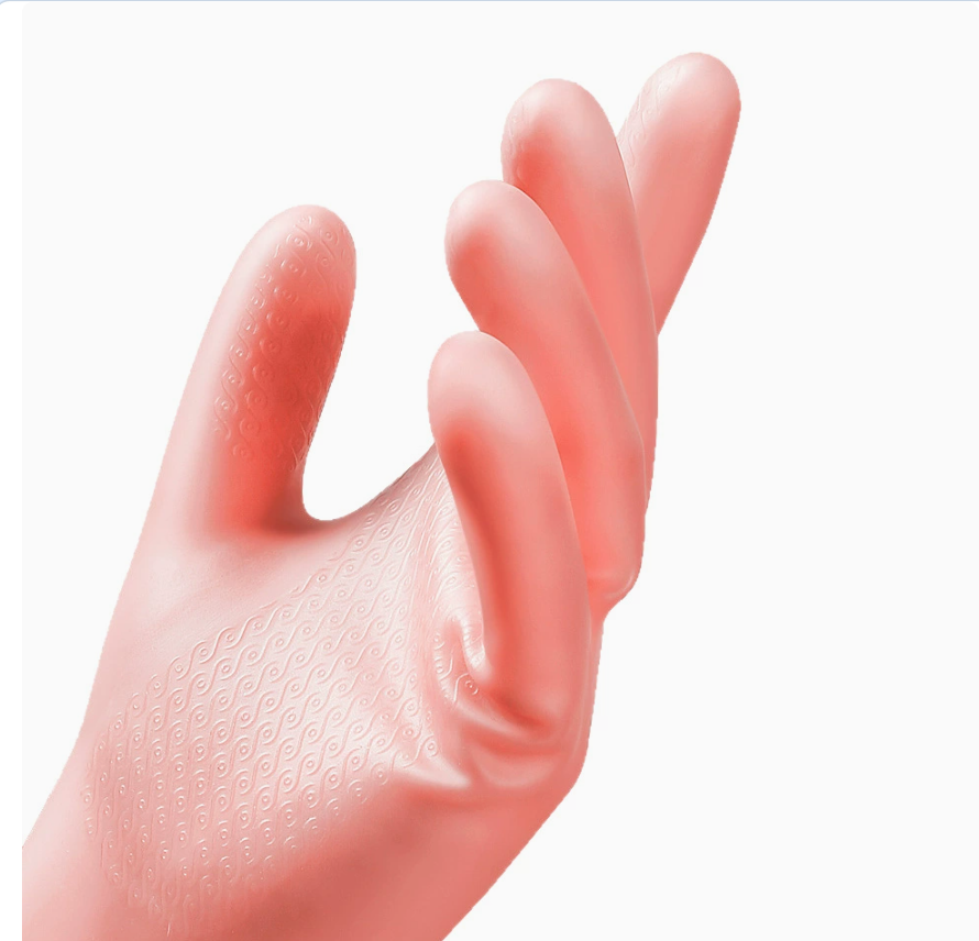 Household dishwashing gloves manufacturer wholesale PVC waterproof gloves for household chores, cleaning, running around and street stalls, thickened plastic steel gloves details Picture