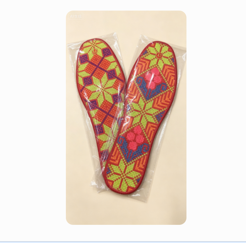 Cross-stitch insoles, anti-odor, breathable, sweat-absorbing, moisture-wicking and breathable for men and women, pure cotton embroidered festive insoles details Picture