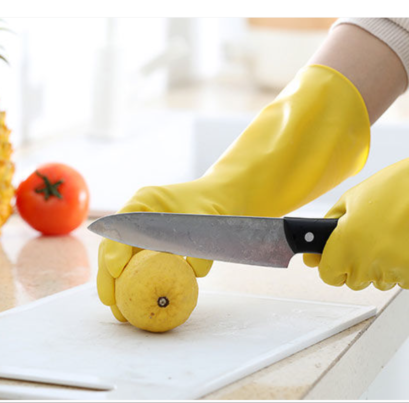 Household gloves, rubber latex, kitchen cleaning, home laundry, dishwashing, wear-resistant and durable, rubber PVC anti-slip Application Scenario