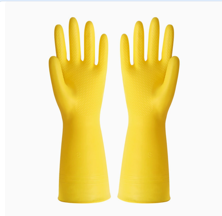 Household gloves, rubber latex, kitchen cleaning, home laundry, dishwashing, wear-resistant and durable, rubber PVC anti-slip Item Picture