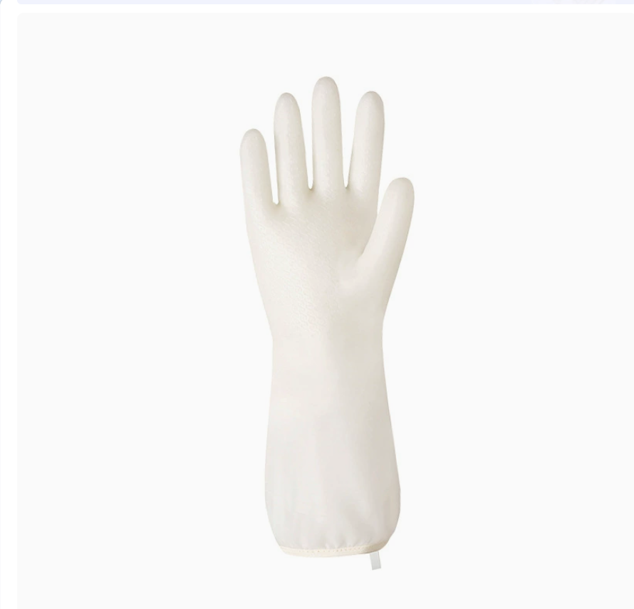 Household dishwashing gloves, lapping, women's rubber, labor protection, wear-resistant rubber, thickened and fleece waterproof, latex, durable for washing clothes details Picture