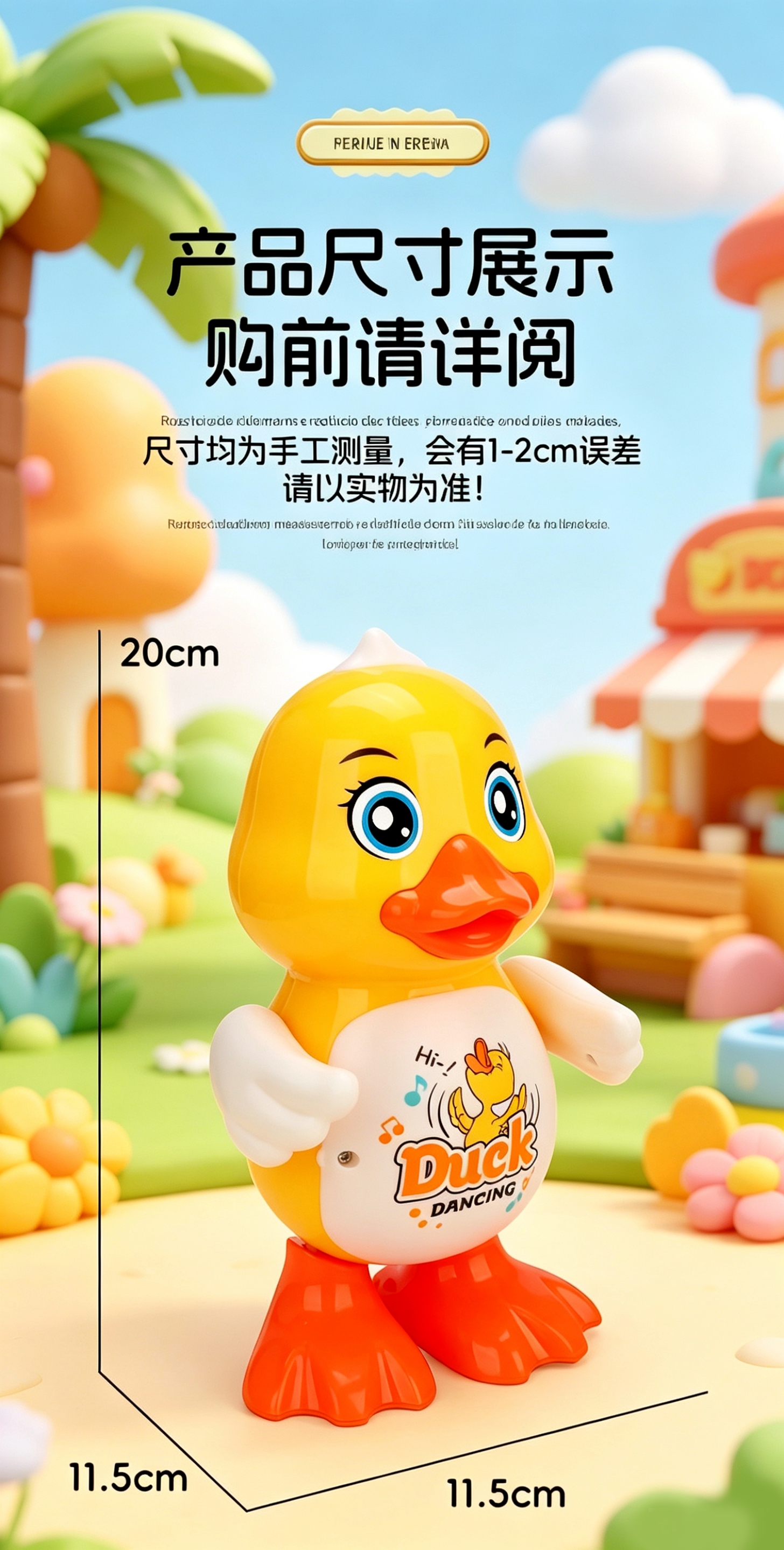 JUGUETE de pato EL patito juan luces eléctricas música bailando pato nuevos juguetes Item Picture