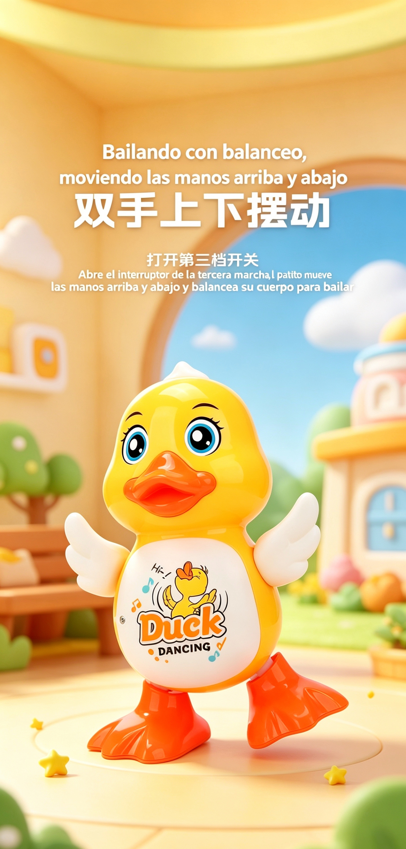 JUGUETE de pato EL patito juan luces eléctricas música bailando pato nuevos juguetes details Picture