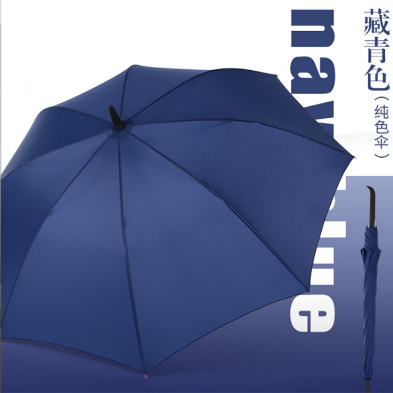 Hengdun Business style black straight-handled umbrella, one-click automatic opening, rainproof and wind-resistant, long-handled umbrella suitable for both men and women, simple checkered pattern/pure black commuting durable umbrella, supports wholesale customization LOGO Specification image