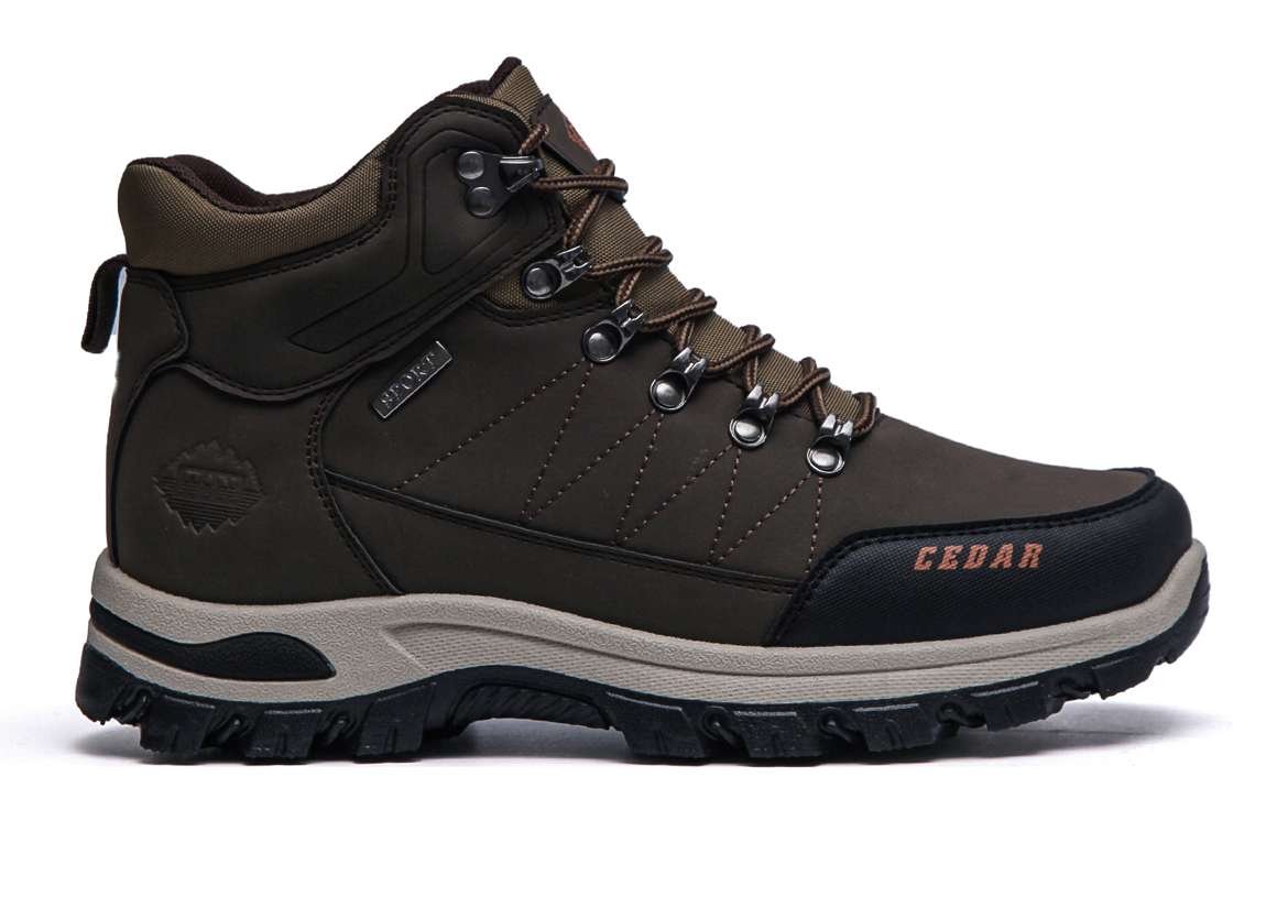 The black warm men's boots are thickened, anti-slip and fleece Specification drawing