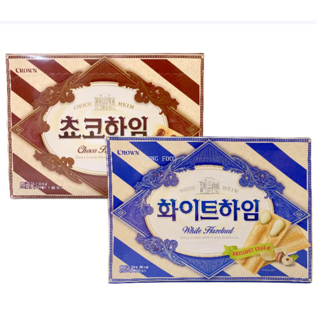 包邮！韩国进口crown克丽安奶油榛子威化饼干284g 奶油香浓夹心