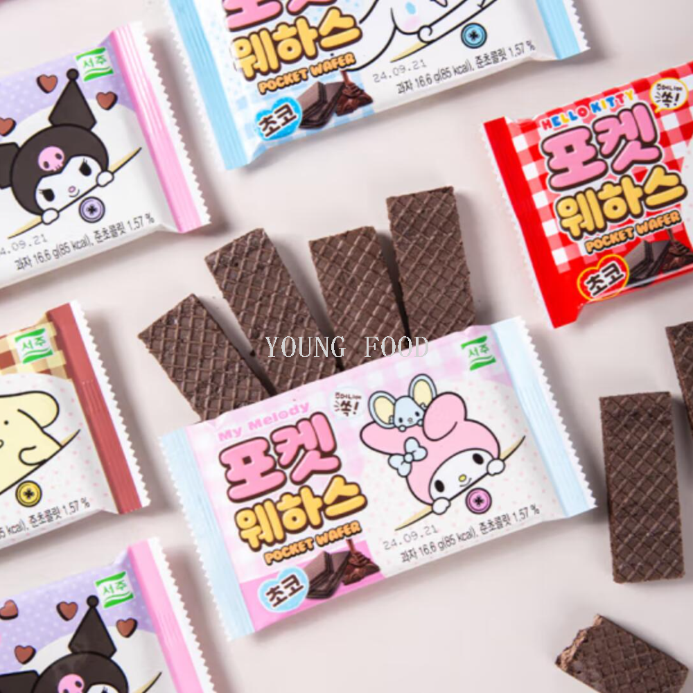 Free shipping! Korean Seoju honey butter-flavored waffles 17g cartoon chocolate wafers Imported snacks details Picture