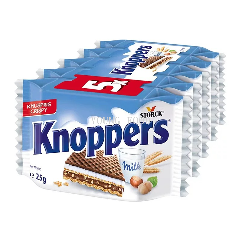 Free shipping! German imported Knoppers cocoa hazelnut wafers 125g with 5 layers, crispy, rich and not greasy