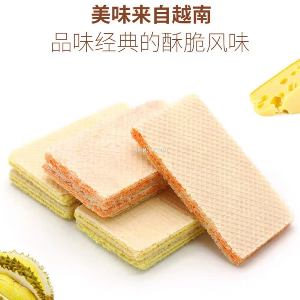 Free shipping! Vietnamese LETO Durian-flavored Wafers 200g, genuine durian-flavored, individually packaged Application Scenario