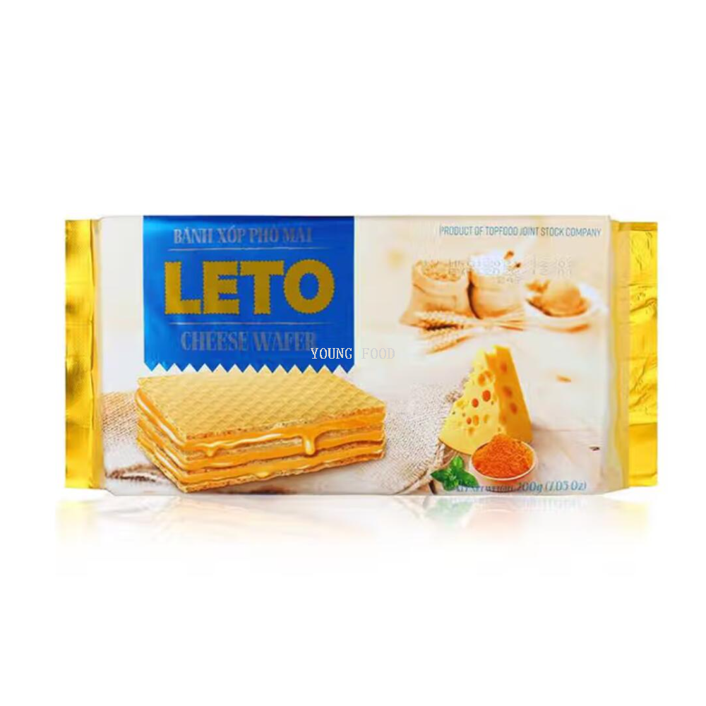 Free shipping! Vietnamese LETO Durian-flavored Wafers 200g, genuine durian-flavored, individually packaged Item Picture