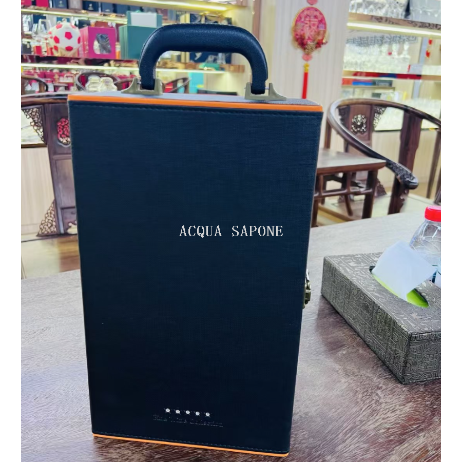 Free shipping! Factory direct supply: Double diamond leather box, single tool, high-end and elegant gift box, wine gift box details Picture