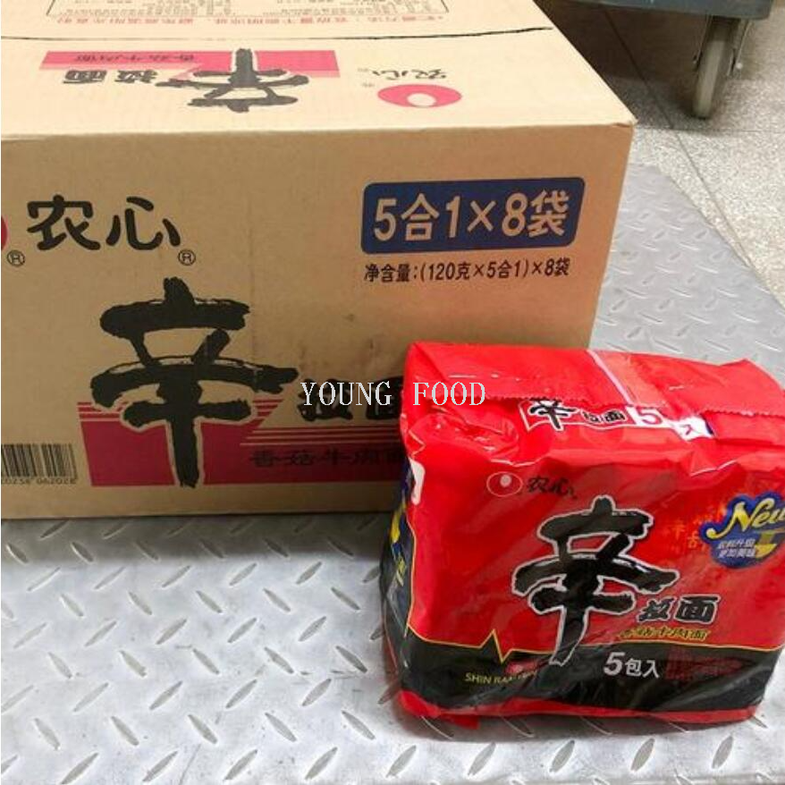 Free shipping: Korean imported Nongshim Shin Ramen with mushroom and beef flavor, 120g*5 bags of instant noodles, fast food Specification image