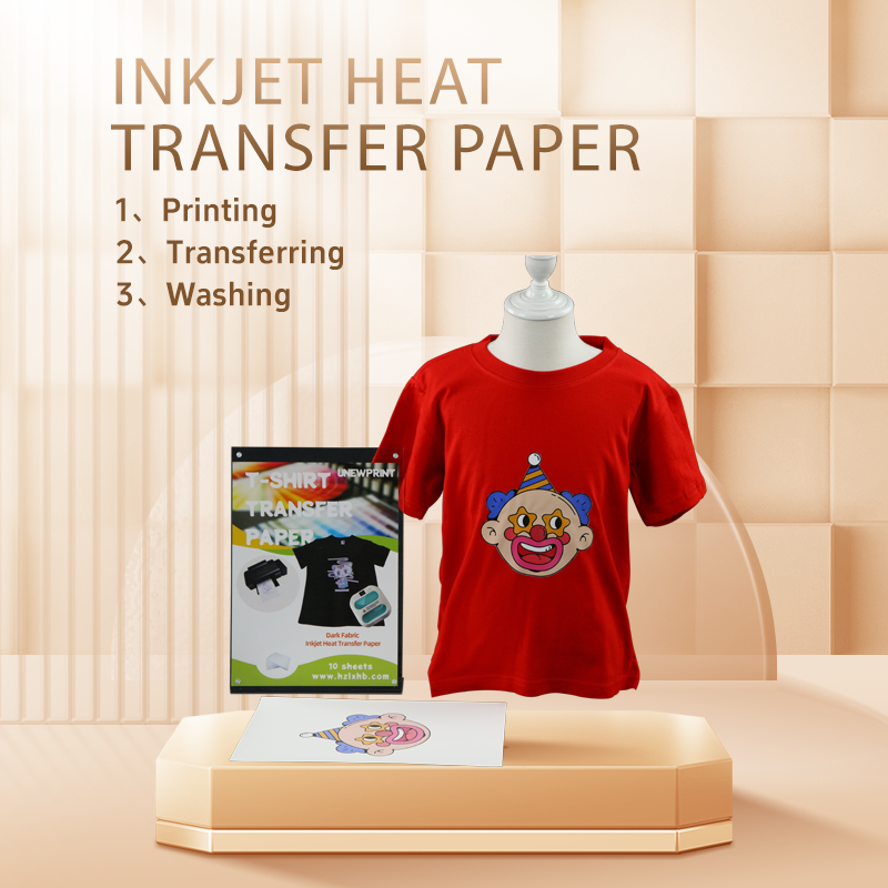 Cotton T-shirt, A4 dark inkjet heat transfer paper