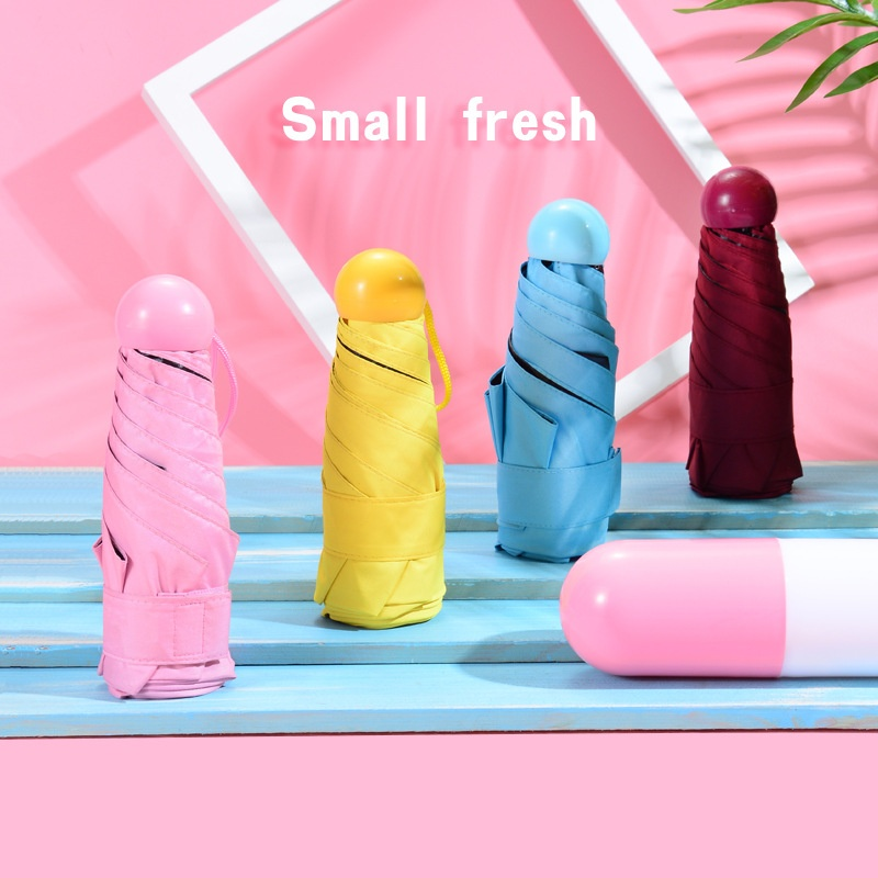 Hengdun InS-style macaron-colored capsule umbrella, ultra-light 50% off mini portable umbrella with storage box, suitable for both sunny and rainy days, sun protection and UV protection, male and female student commuting umbrella, supports wholesale and custom logo