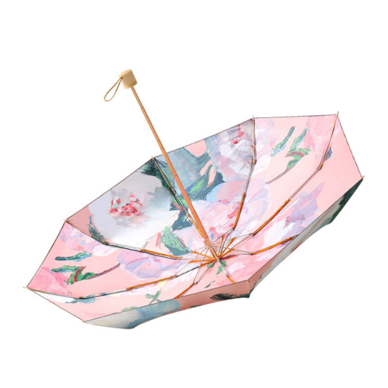雨伞/遇水变色伞/一次性雨伞/透明雨伞/24骨全自动折叠雨伞白底实物图