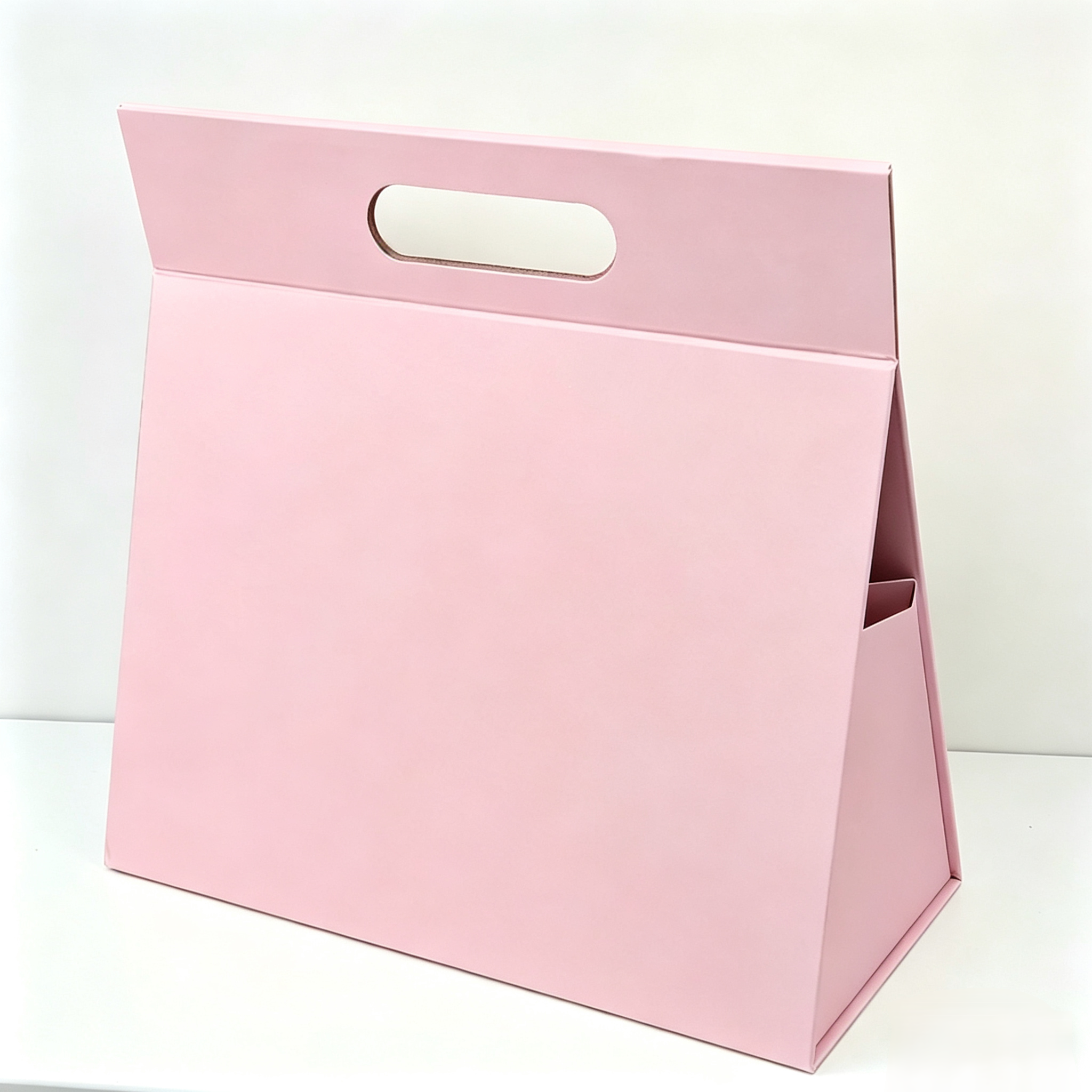 Triangular hand-held folding gift box, customizable logo, high-end gift packaging box, souvenir packaging, gift box, paper box, gift box pic 6