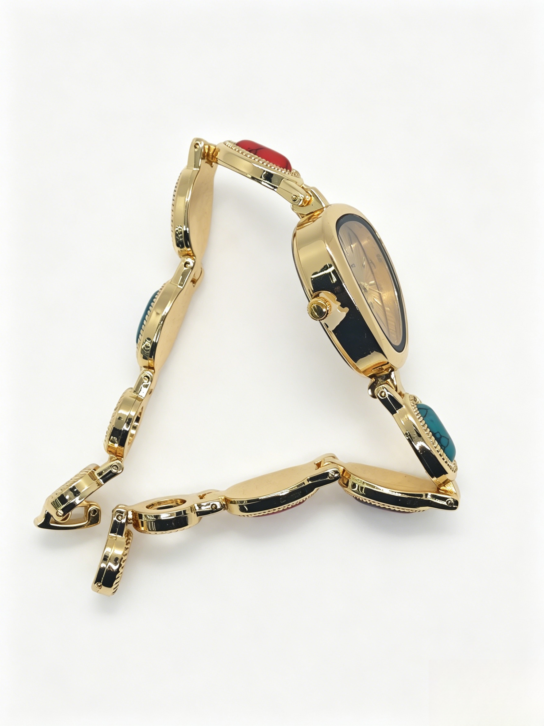Zinc alloy, gemstone, gold, silver and quartz watches from watch manufacturers are fashionable, trendy, classic designs, and are suitable for couple clothing accessories Specification drawing