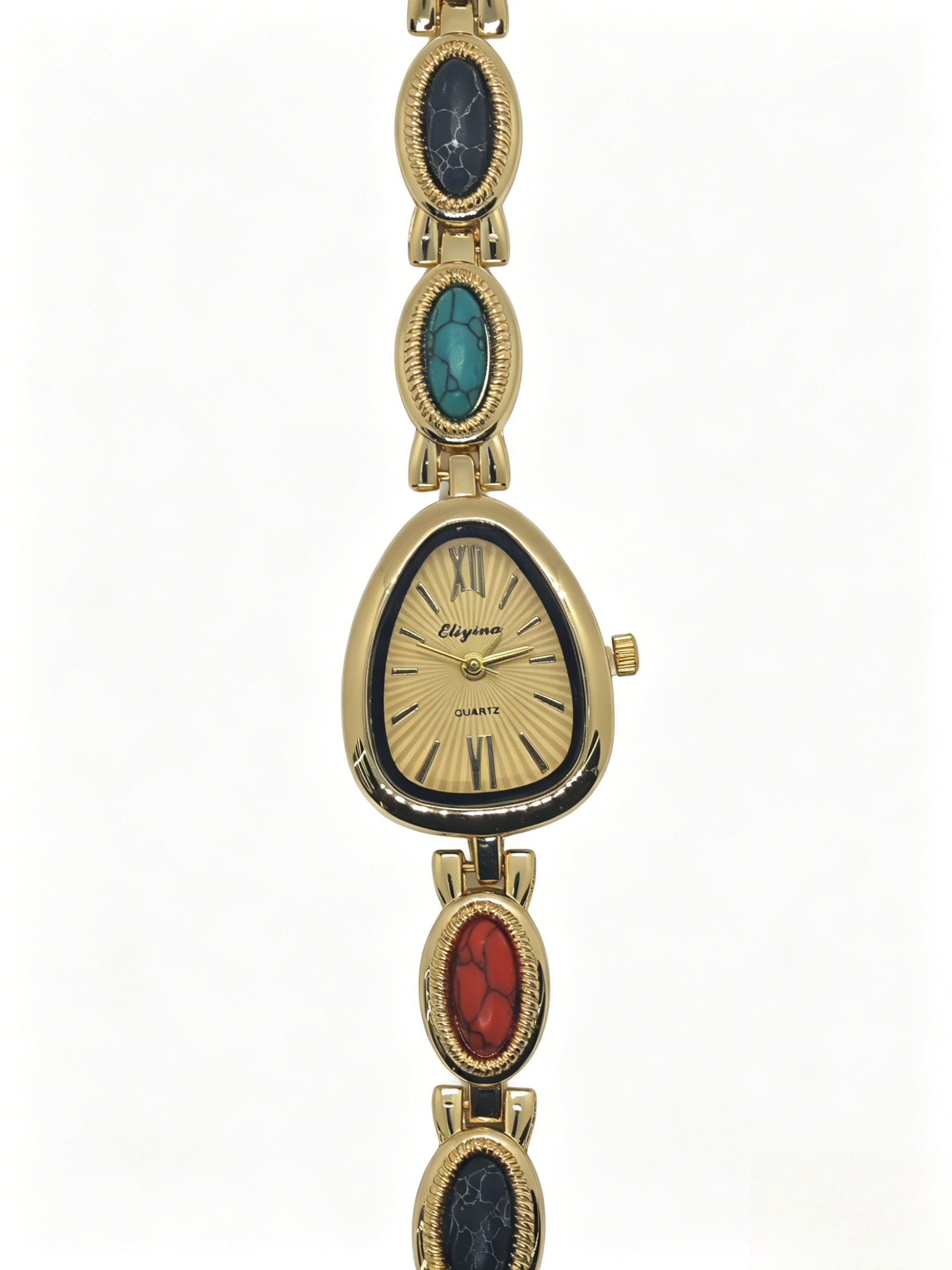 Zinc alloy, gemstone, gold, silver and quartz watches from watch manufacturers are fashionable, trendy, classic designs, and are suitable for couple clothing accessories details Picture