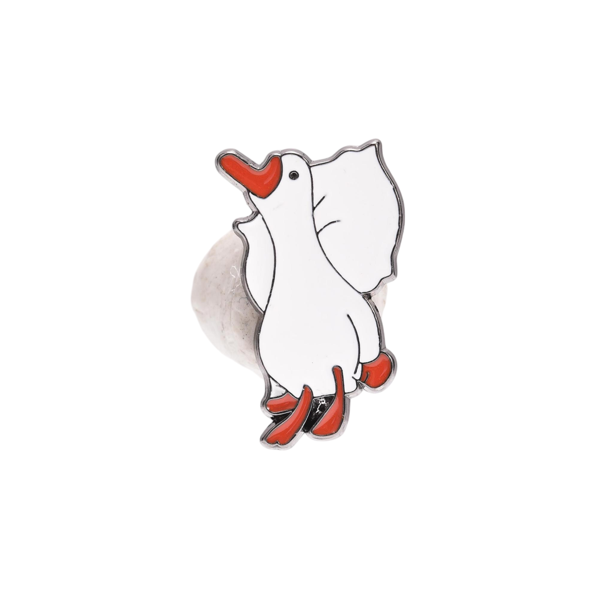 The mobile sticker is a popular and cute cartoon white goose mobile phone sticker that can be customized full figure
