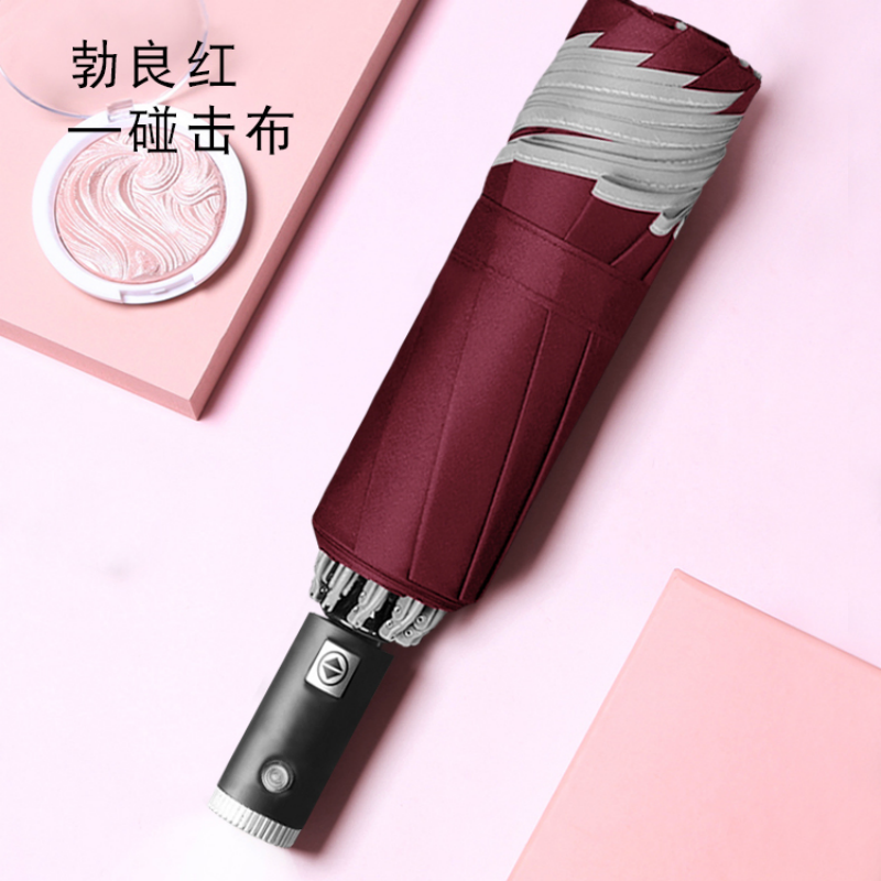Hengdun Impact fabric LED flashlight, fully automatic reverse umbrella, reflective edge wrapping, car folding, enhanced reinforcement, wind-resistant, men's and women's commuter light umbrella, night safety travel umbrella, supports wholesale, customized logo Specification image