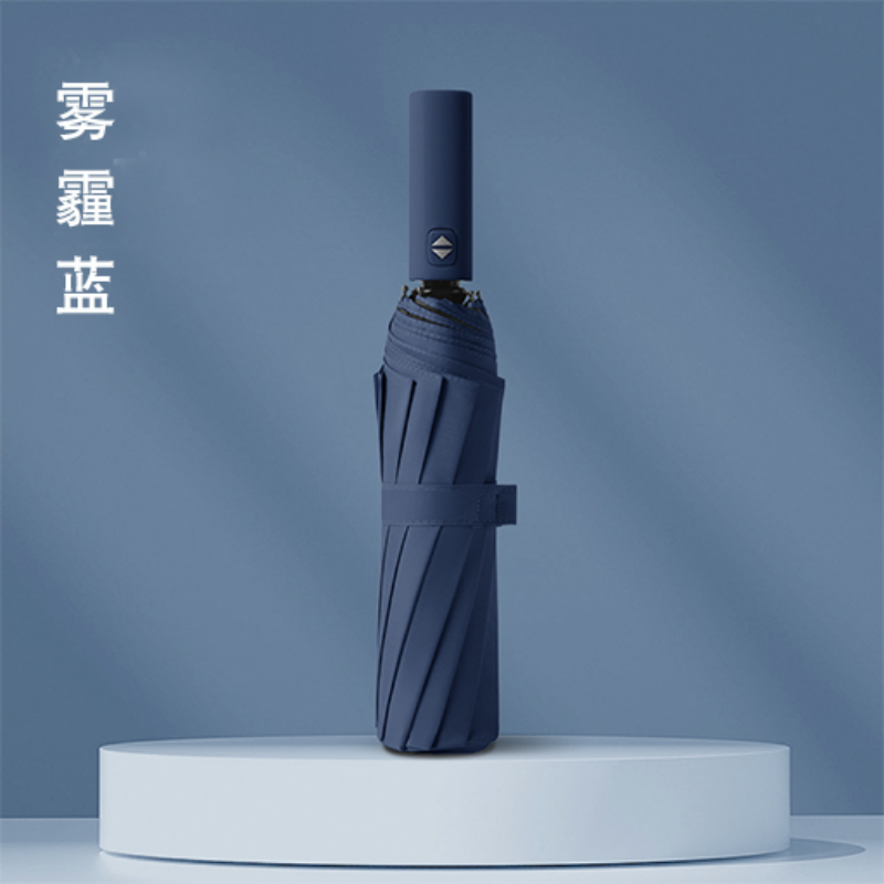 Hengdun's 12-bone fully automatic umbrella in stock, one-click opening and closing black rubber sun protection umbrella, windproof reinforcement, all-weather umbrella available in multiple colors, business gift umbrella available for wholesale and customization, logo advertising umbrella pic 9