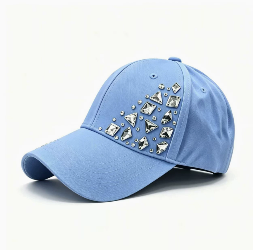 Cross-border fashion outdoor adult stage performance baseball cap, Korean version spring and summer women's simple hot diamond baseball cap Item Picture
