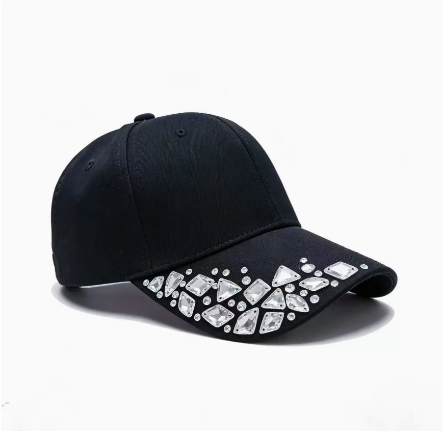 Cross-border fashion outdoor adult stage performance baseball cap, Korean version spring and summer women's simple hot diamond baseball cap Specification image