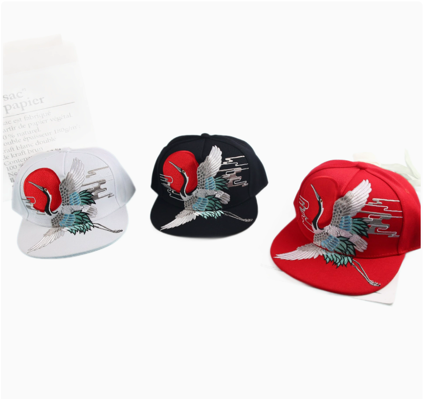 Trendy American flag embroidered hats for foreign trade, sun protection and shade, eagle patchwork hats, hip-hop men's and women's street dance skateboarding flat-brimmed hats Item Picture