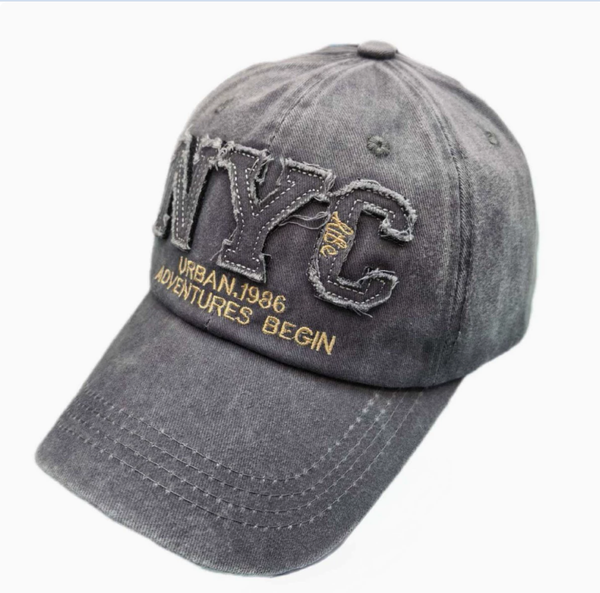Retro letter-patch hats for men and women, baseball caps with curved brims, European and American style, personalized outdoor sports and casual baseball caps, a trend Specification image