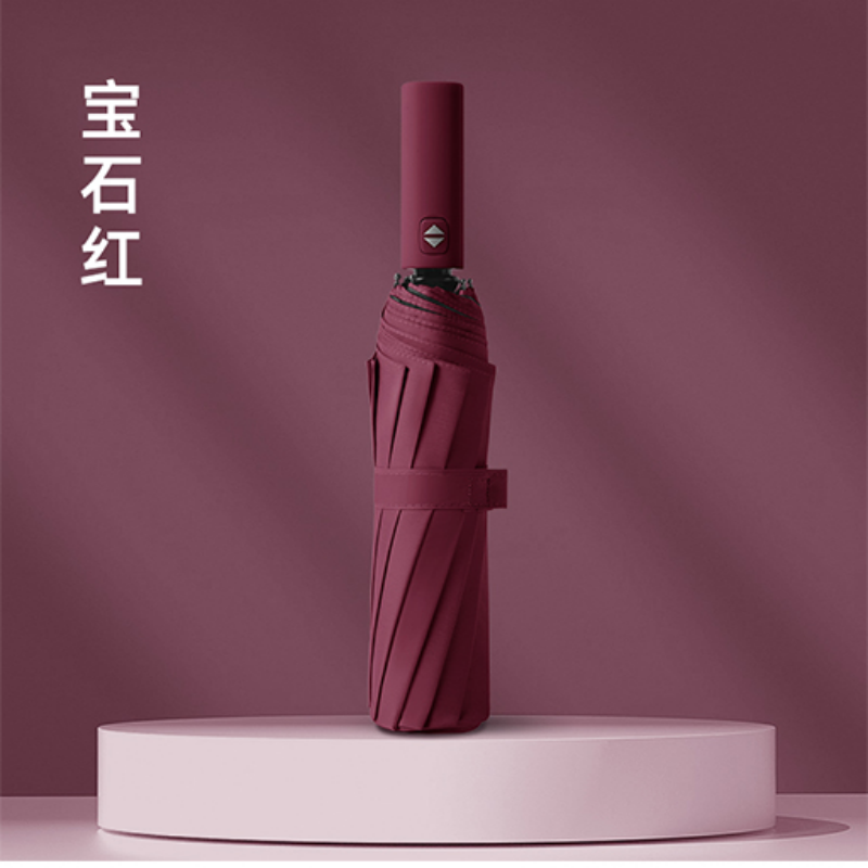 Hengdun's 12-bone fully automatic umbrella in stock, one-click opening and closing black rubber sun protection umbrella, windproof reinforcement, all-weather umbrella available in multiple colors, business gift umbrella available for wholesale and customization, logo advertising umbrella Application Scenario