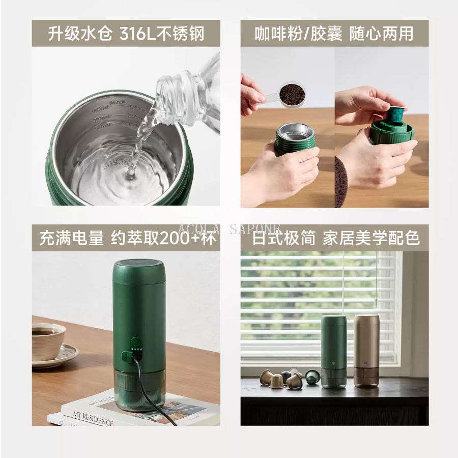 Free shipping! Japanese zero-plus portable coffee machine, household small Italian electric extraction machine CKM-K320 Item Picture