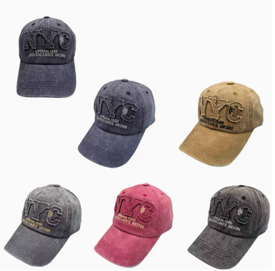 Retro letter-patch hats for men and women, baseball caps with curved brims, European and American style, personalized outdoor sports and casual baseball caps, a trend