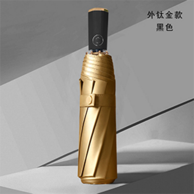 Hengdun Titanium Gold Sun Protection fully automatic umbrella, one-click opening and closing UV protection sunshade, ten-bone reinforced windproof folding umbrella, double-coated inside and outside portable all-weather umbrella, high-end commuting sun umbrella available for wholesale Specification image