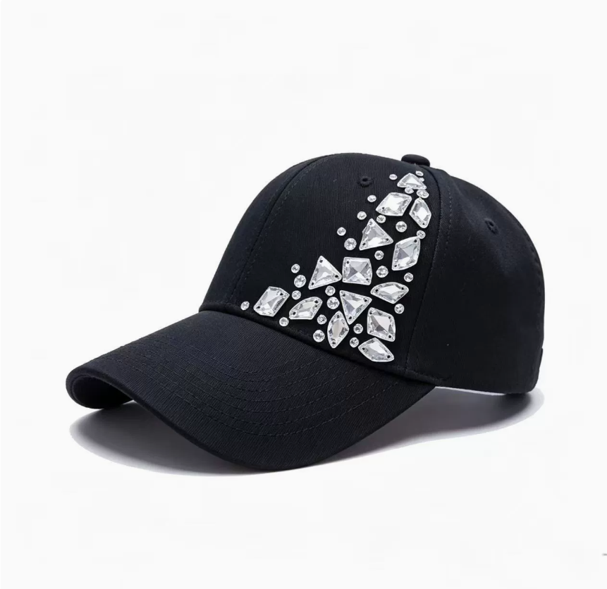 Cross-border fashion outdoor adult stage performance baseball cap, Korean version spring and summer women's simple hot diamond baseball cap details Picture