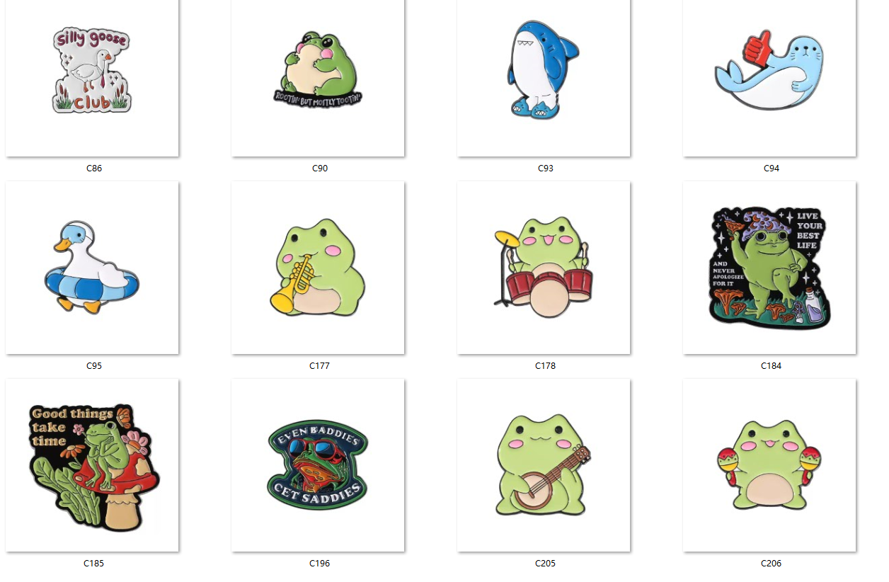 badge Cartoon Frog multiple cute and best-selling brooches. Animal brooches can be customized full figure