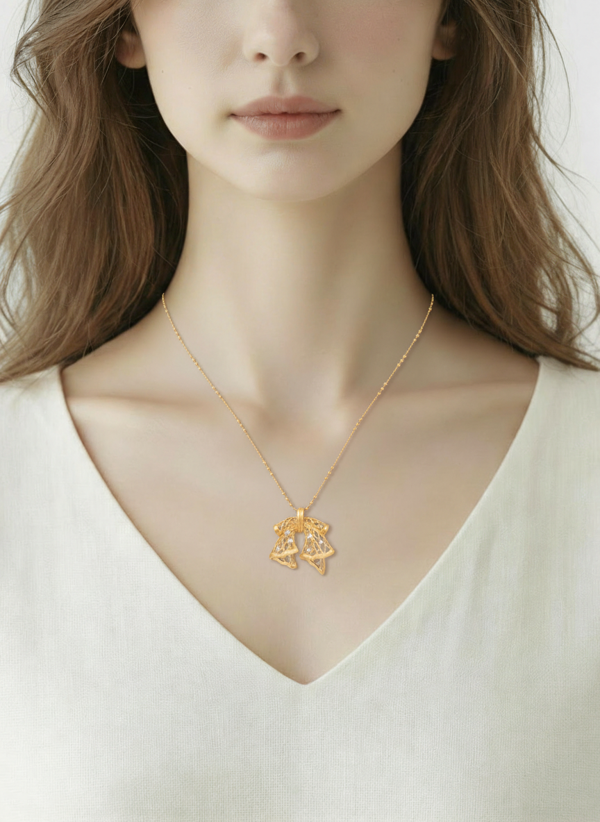 APOTIE's niche original design s925 silver lace hollowed-out bow satin love letter silver jewelry necklace as a gift (for wholesale, please contact customer service) pic 4